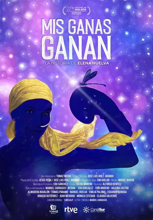 Cartel de la película Mis ganas ganan, la historia de Elena Huelva