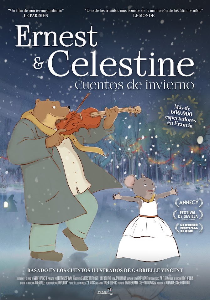 Cartel de la película Ernest & Célestine, cuentos de primavera