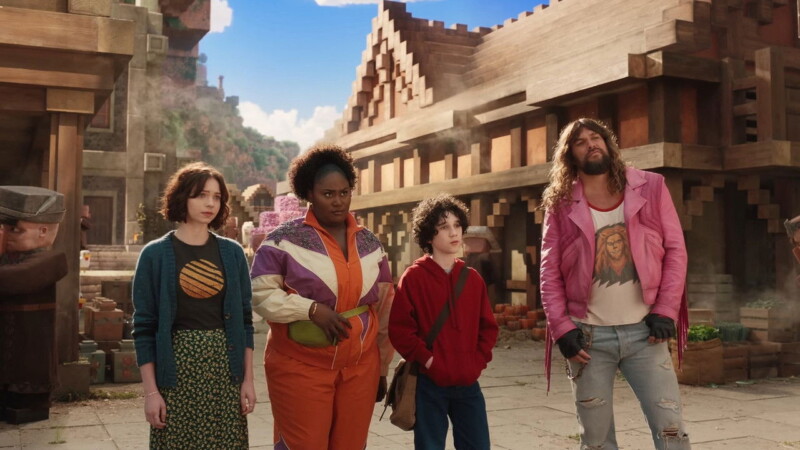 Jason Momoa, Emma Myers, Danielle Brooks, y Sebastian Hansen en Una película de Minecraft (2025)