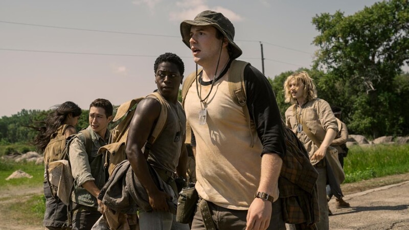 Joshua Odjick, Cooper Hoffman, Charlie Plummer, Jordan Gonzalez, y David Jonsson en La larga marcha (2025)